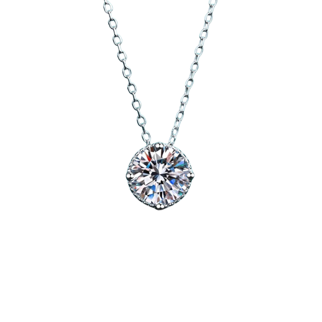 Colar solitário Moissanite 6,5mm