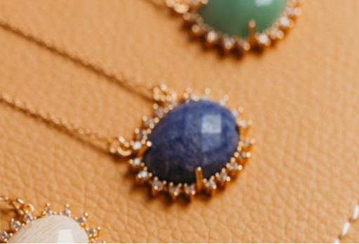 Colar Botton Sodalita Cravejada