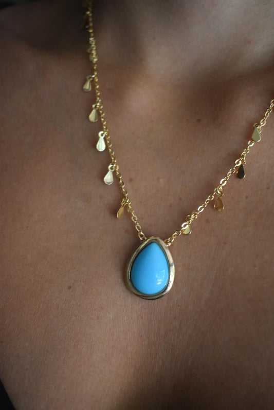 Colar Gota Tierra Turquesa