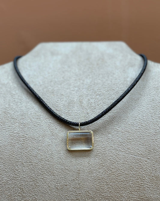 Colar La Isla Cristal Corda Black