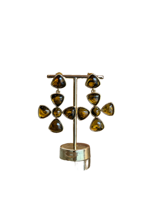 Brinco Cruz Olho de Tigre