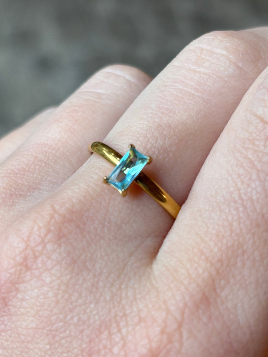 Anel Isla Regulável Água Marinha