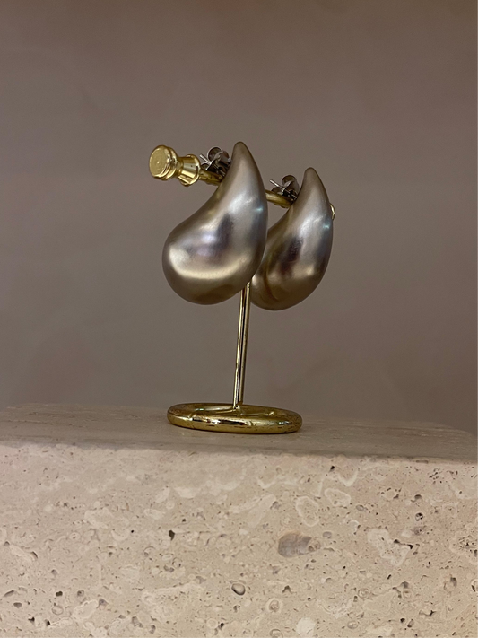 Brinco Gota Escovado Prata