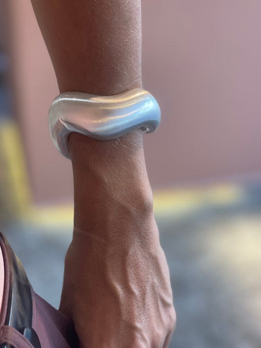 Bracelete Wave Escovado Prata