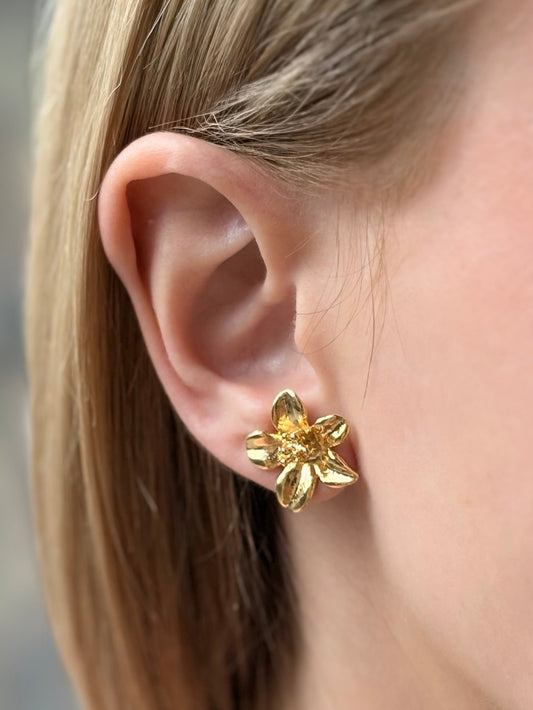 Brinco flor Duda Dourado