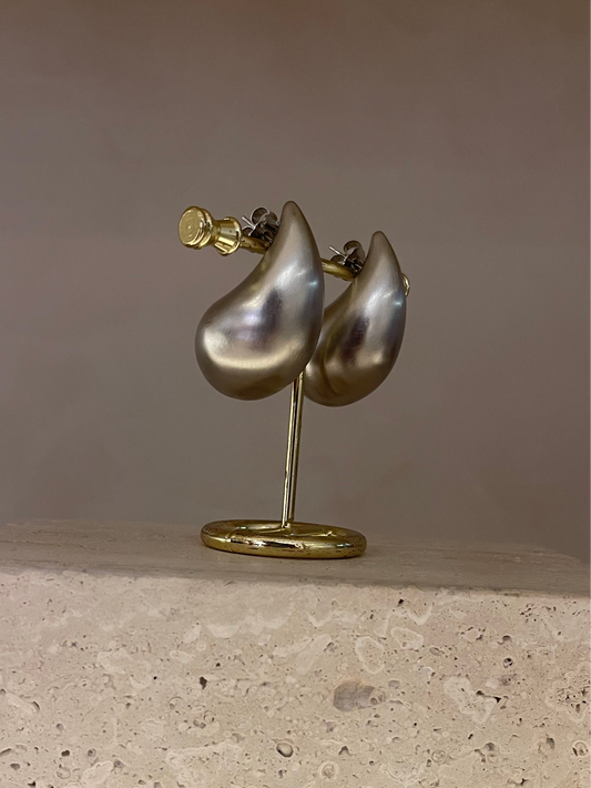 Brinco Gota Escovado Prata