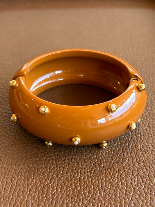 Bracelete Nômade Cravejado Caramelo