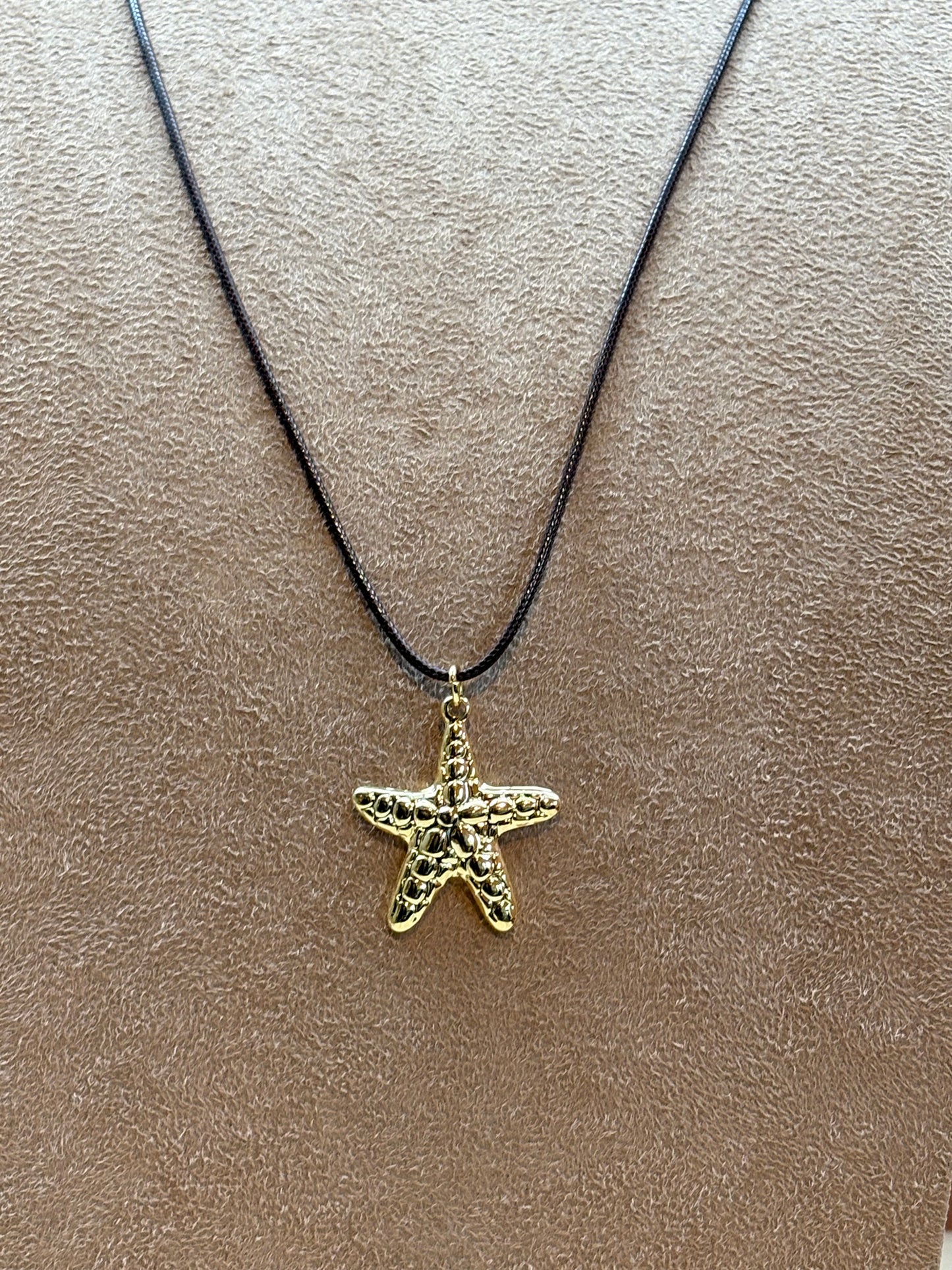 Colar Corda Marrom Estrela Do Mar