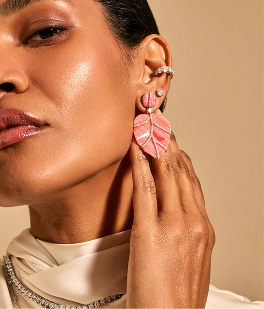 Brinco Folha Rodocrosita