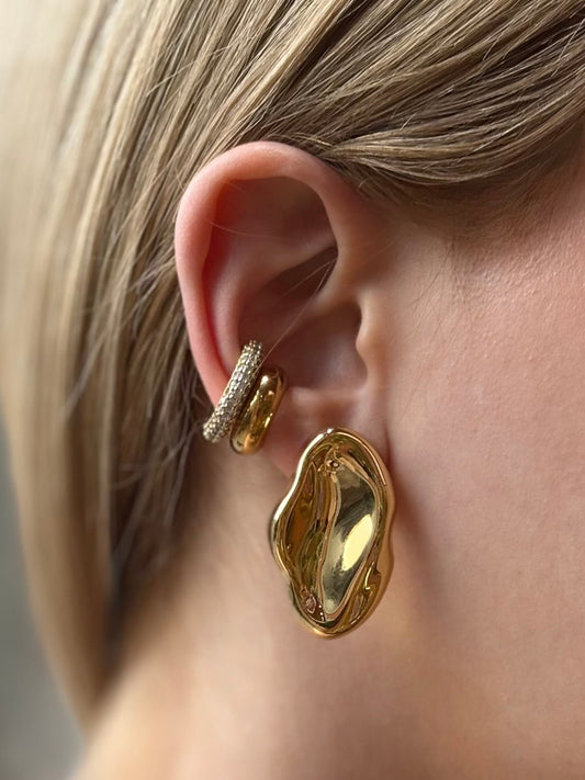 Brinco Piercing Isla Cravejado Dourado P