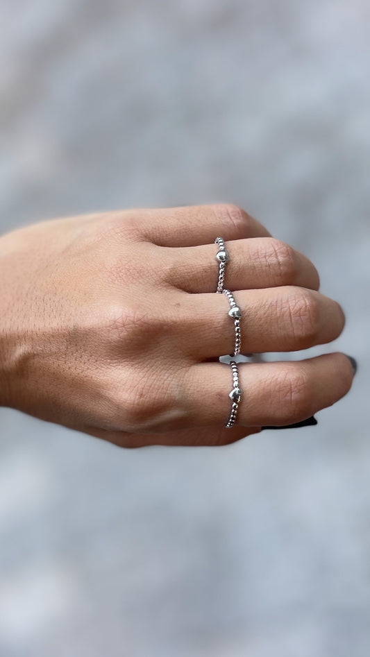 Anel Energy Coração Prata Tam 17