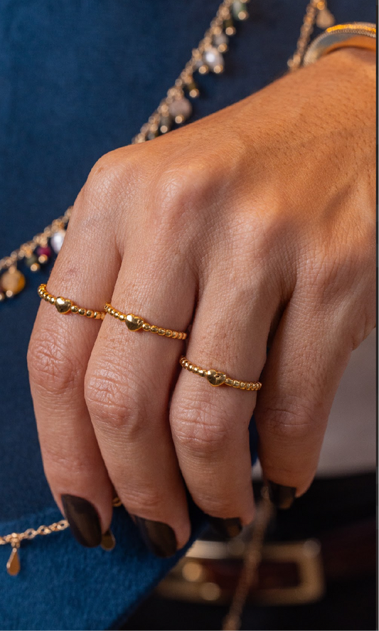 Anel Energy Coração Dourado Tam 17