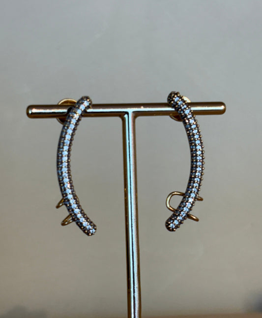 Brinco Earcuff Fio Ouro Velho Cravejado