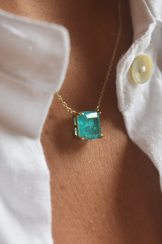 Colar Zircônia Fusion Quadrada Dourado