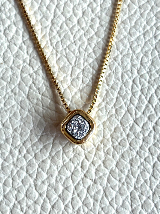 Colar Losango Drusa Platina