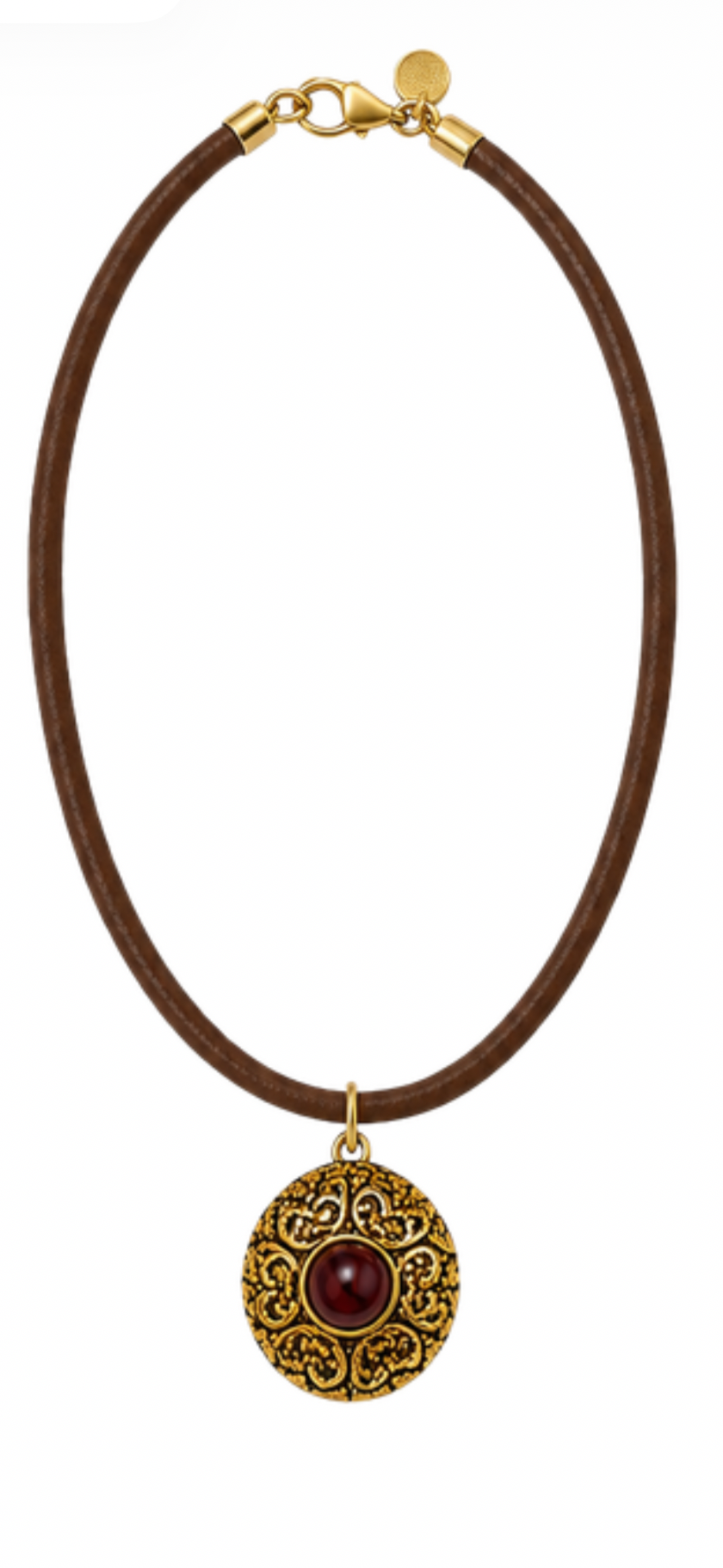 Colar Choker Couro Marrom Auror