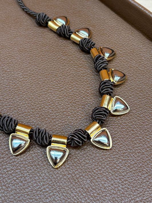 Colar Corda Trufa Com Triângulos
