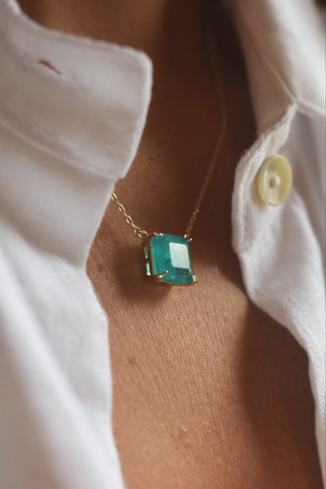 Colar Zircônia Fusion Quadrada Dourado