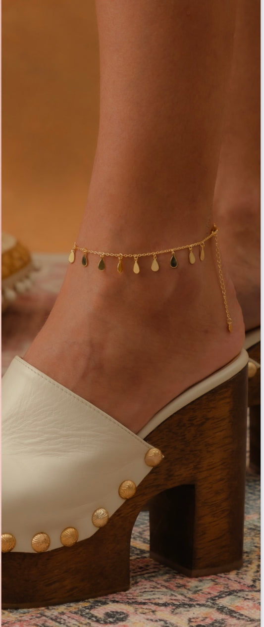 Tornozeleira Drop Dourada