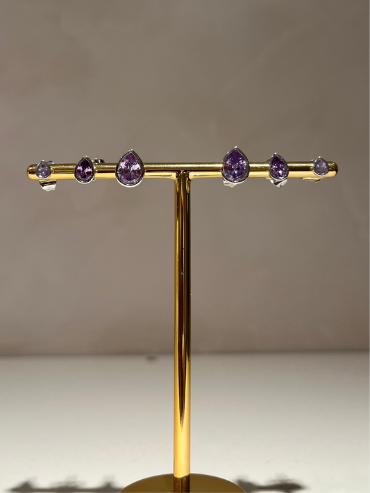 Brinco Gota Ametista P