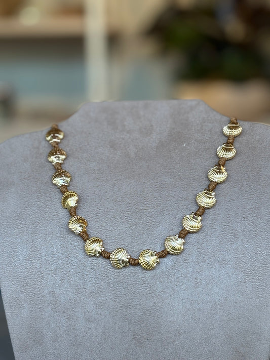 Colar Corda Marrom La Isla Shell