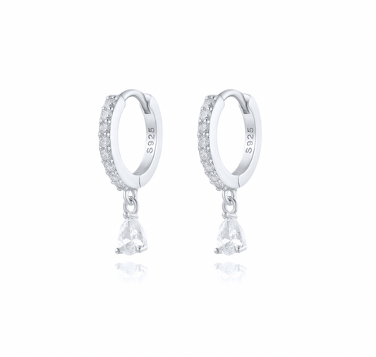 Brinco argola gotinha prata