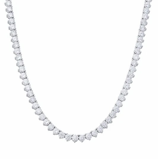 Colar Riviera 3 pontas cravejada em zirconia 2mm