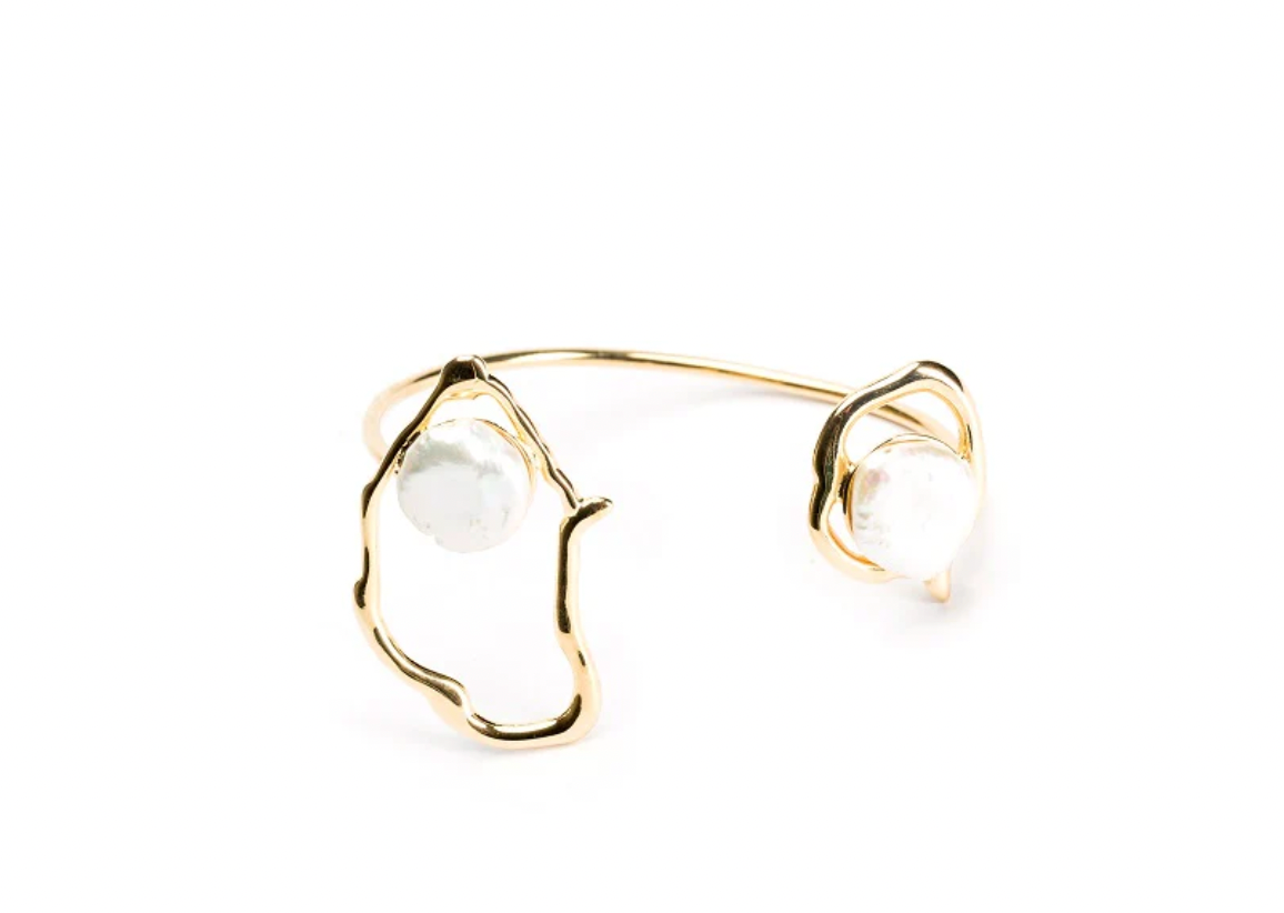 Bracelete Orgânico Pérola Duplo