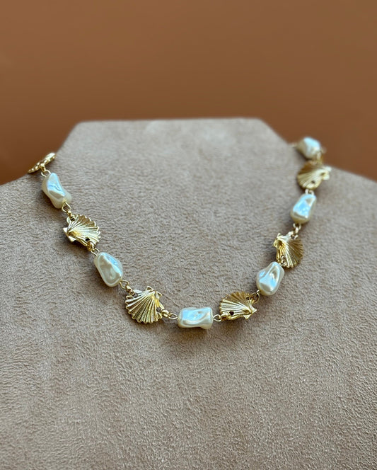Choker Shell e Pérolas
