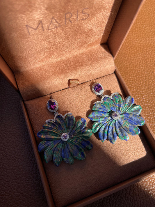 Brinco Helena Turquesa Roxa