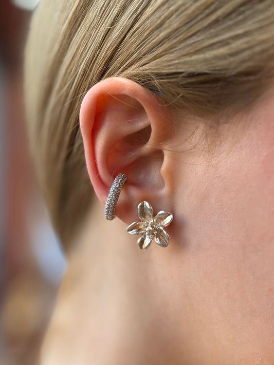 Brinco Piercing Isla Cravejado Prata P