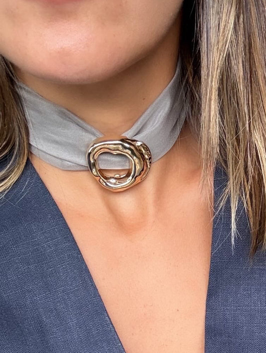 Choker Serene Lenço Organic Cinza