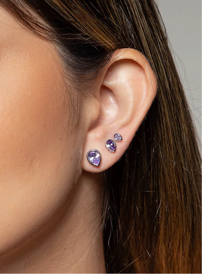 Brinco Gota Ametista G
