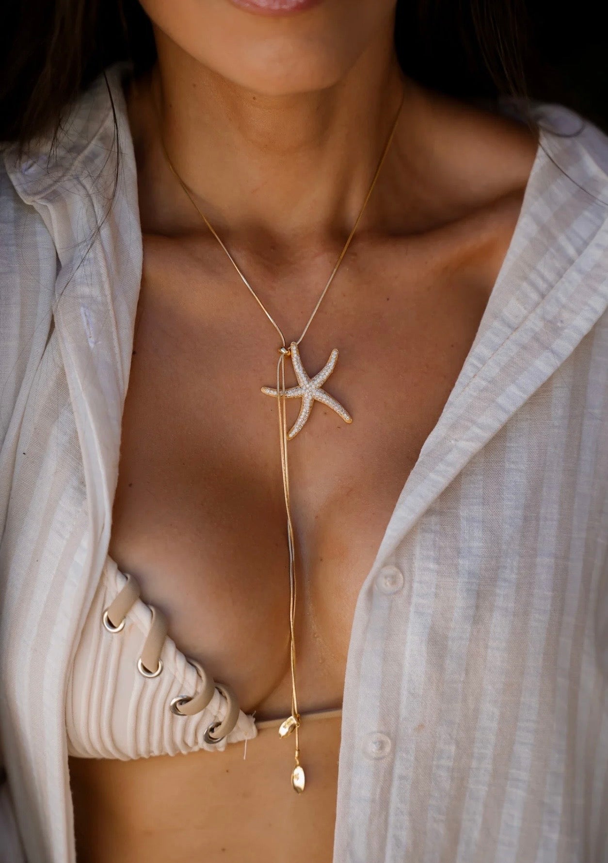 Colar Verano Estrela do Mar Cravejada