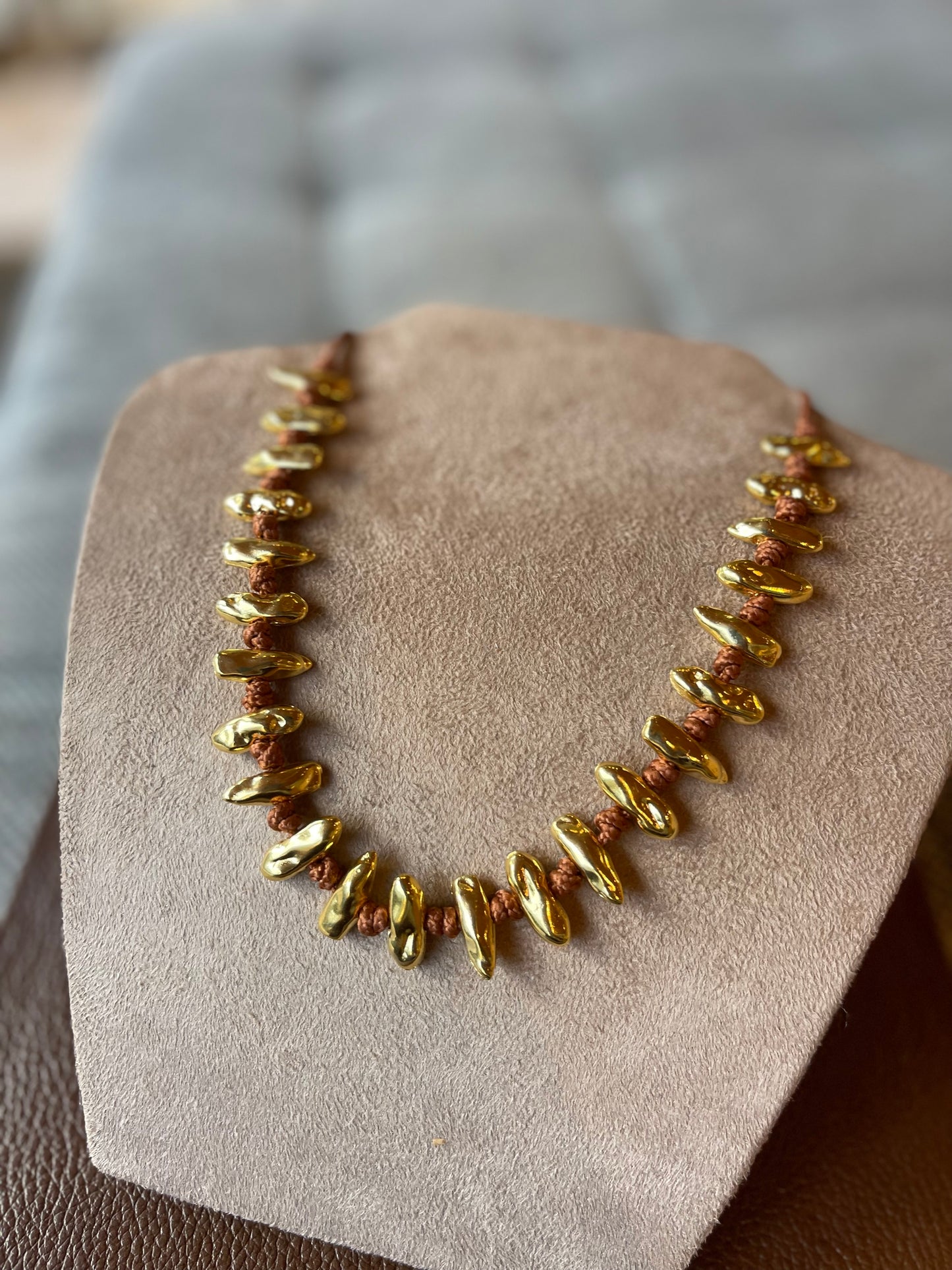 Colar Spring Corda Marrom