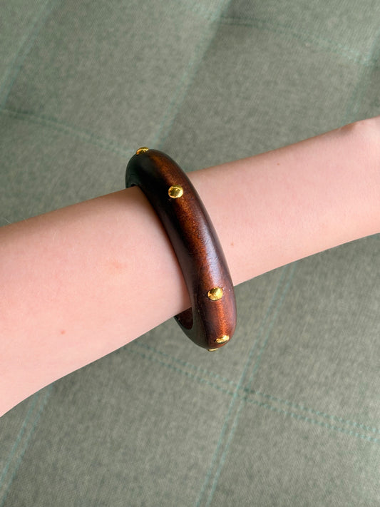 Bracelete Auror Madeira Com Tachas