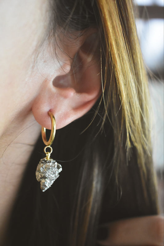 Brinco Argola Pirita Tierra