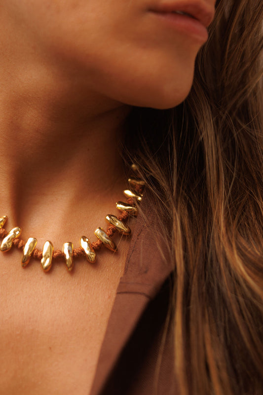 Colar Spring Corda Marrom