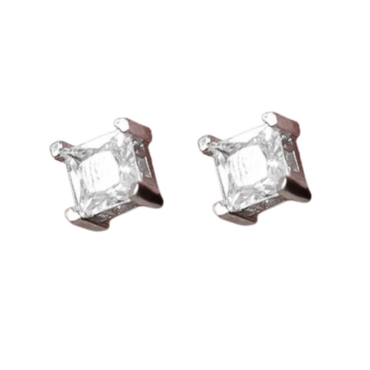 Brinco Ponto De Luz quadrado 10mm