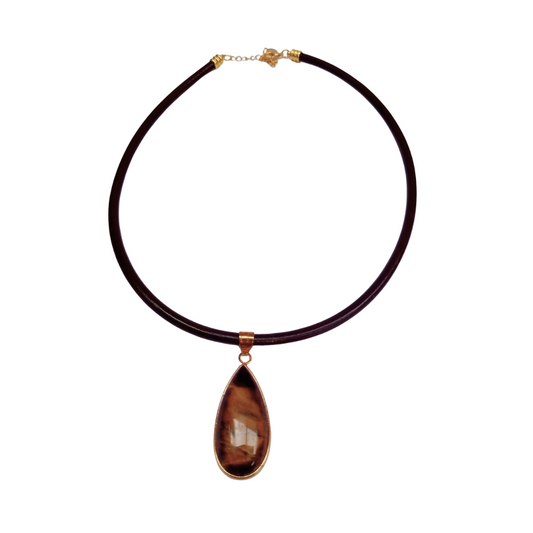 Choker Courinho Olho de Tigre Gota