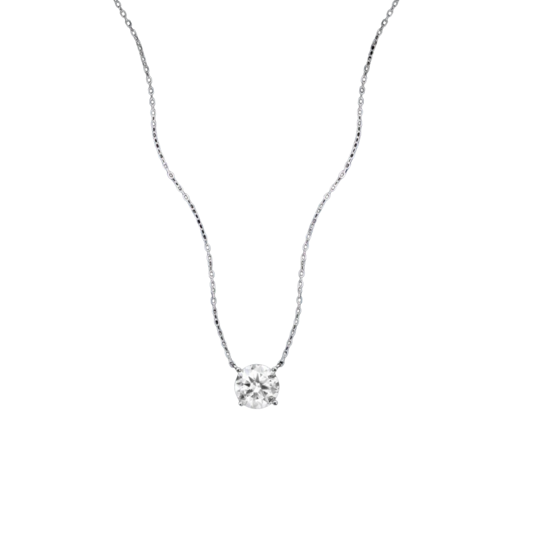 Colar solitário Moissanite 8mm
