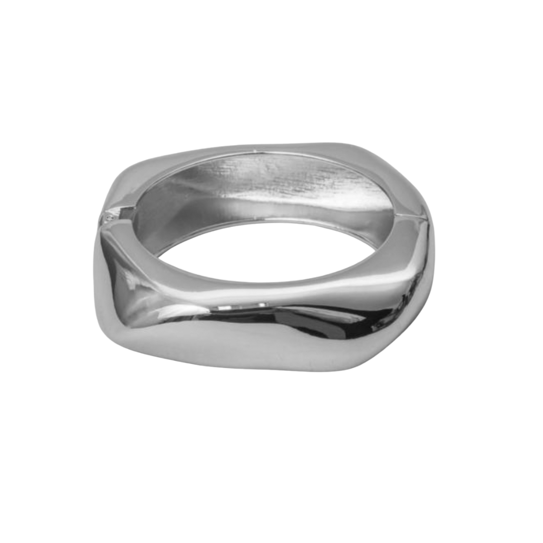 Bracelete quadrado orgânico prata