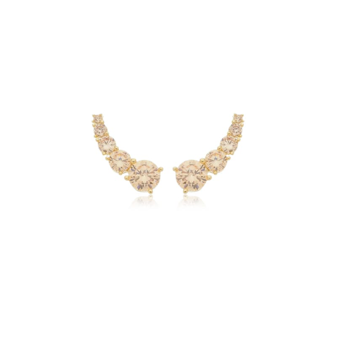 Brinco Earcuff Zircônia Champagne