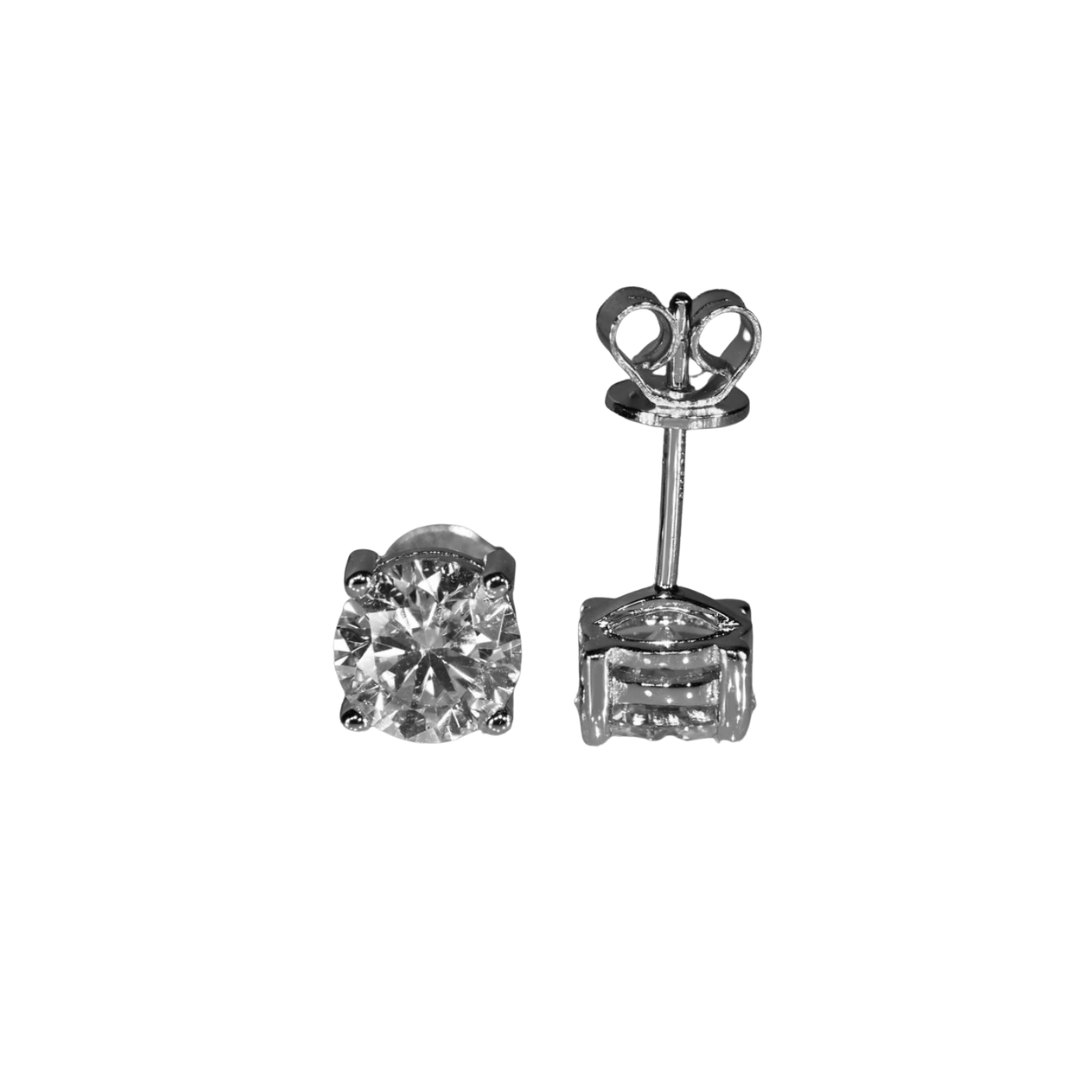 Brinco solitário Moissanite 6.5mm