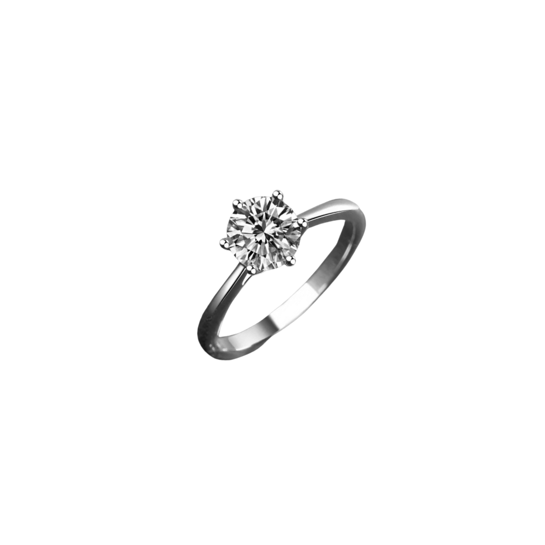 Anel moissanite 5 mm