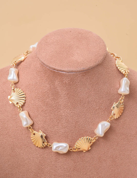 Choker Shell e Pérolas