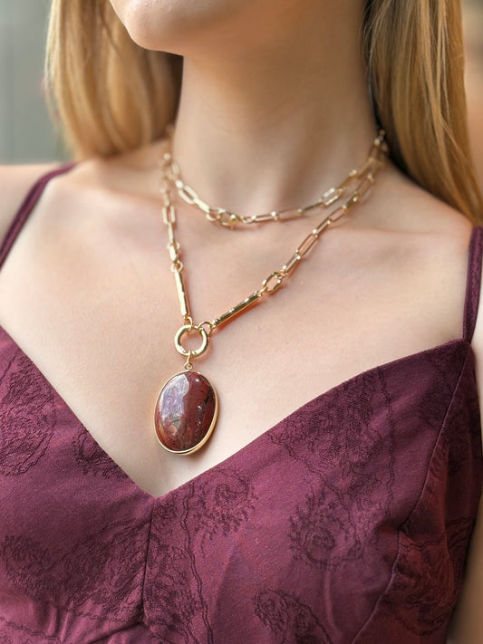 Colar Maré Brown Obsidiana