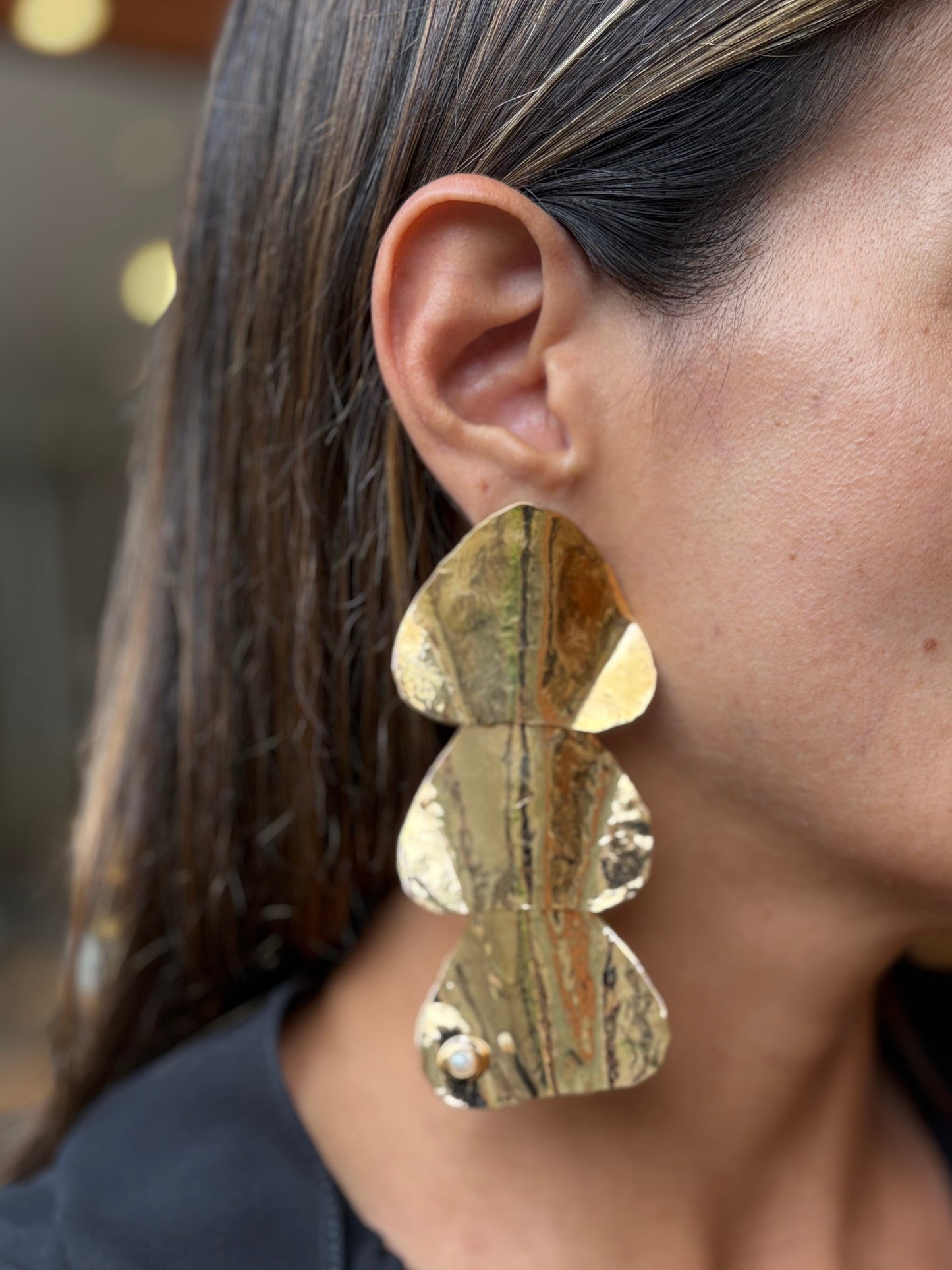 Brinco Trio Scale Pérola