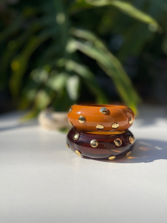 Bracelete Nômade Esmaltado Marrom