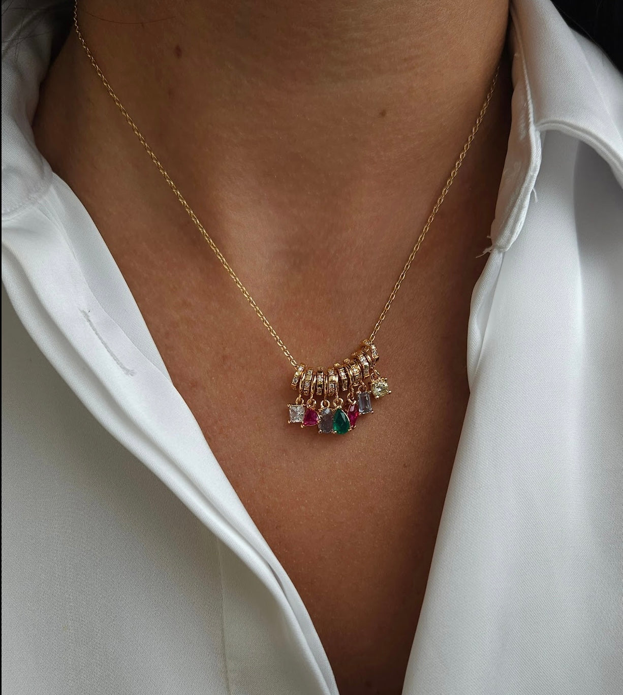 Colar Multi Zircônia Colors Dourado
